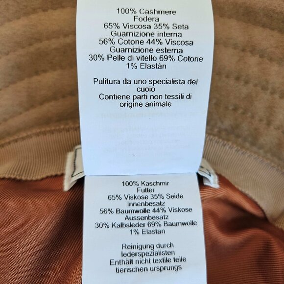 HERMES BEIGE HARPER H SELLIER CASHMERE BUCKET HAT (56) - Picture 9 of 12